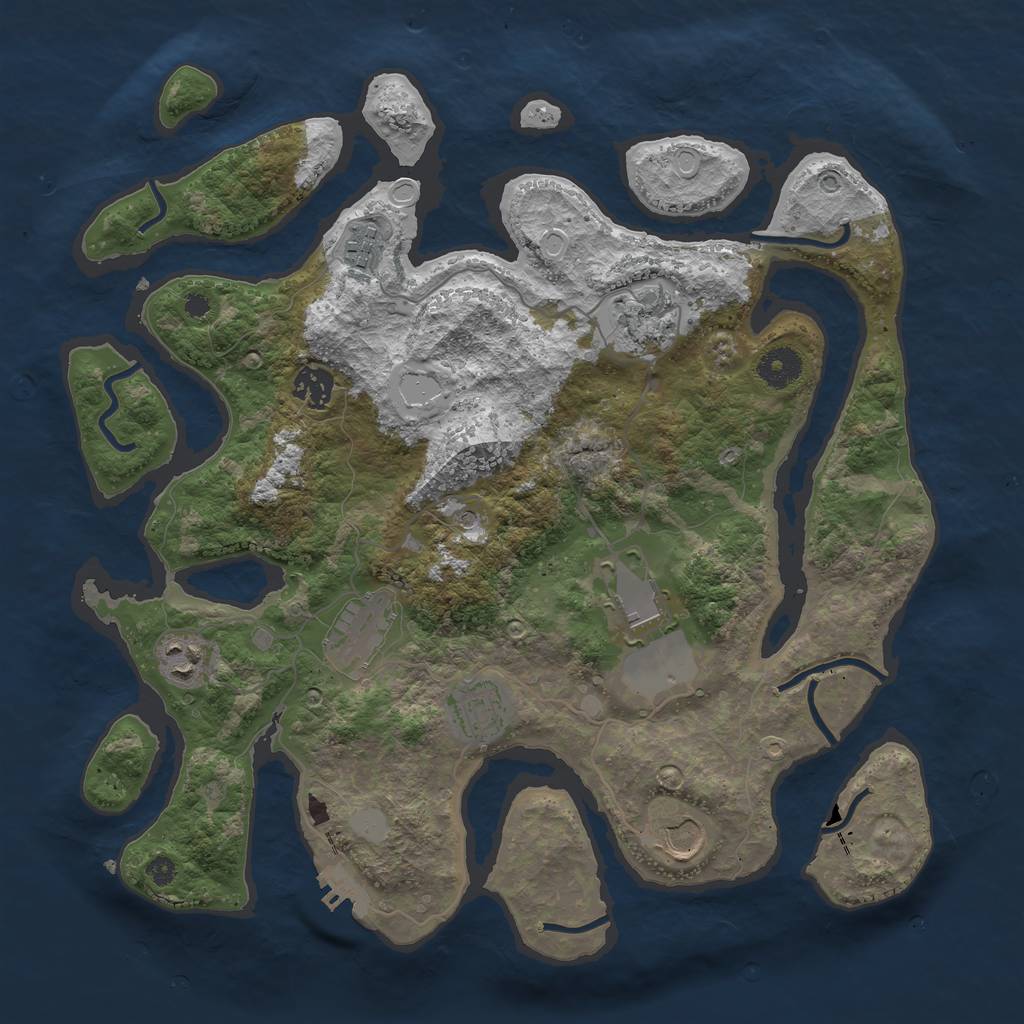 Rust Map: Procedural Map, Size: 3700, Seed: 123412, 15 Monuments