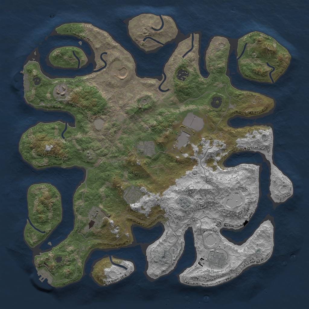 Rust Map: Procedural Map, Size: 4000, Seed: 25402, 17 Monuments