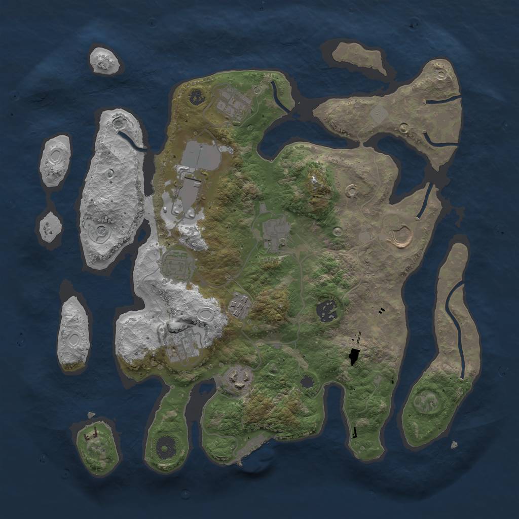 Rust Map: Procedural Map, Size: 3550, Seed: 553578, 16 Monuments