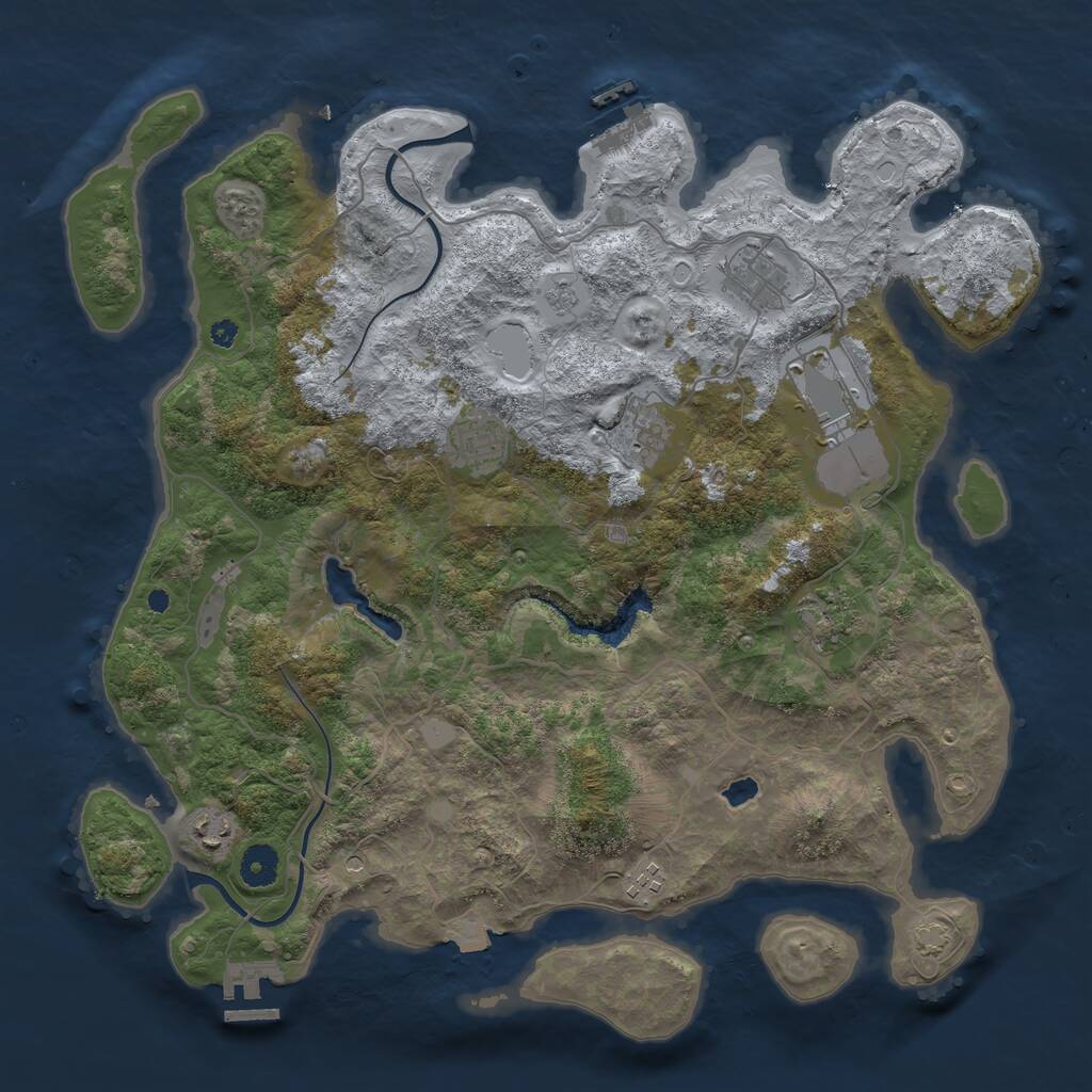 Rust Map: Procedural Map, Size: 4000, Seed: 506434, 13 Monuments