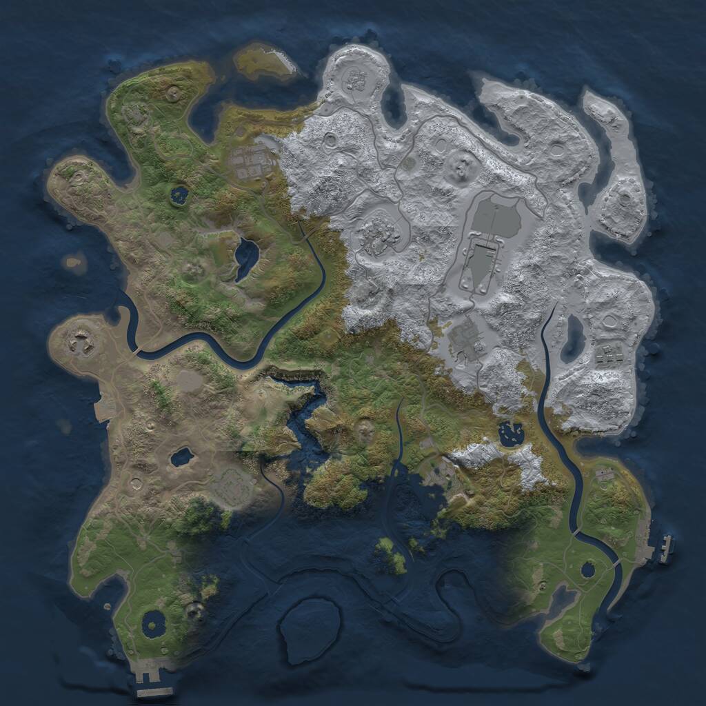 Rust Map: Procedural Map, Size: 4000, Seed: 8745845, 15 Monuments