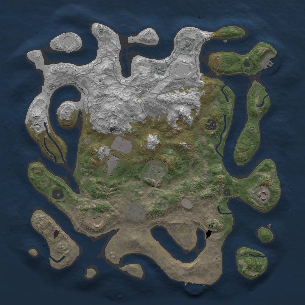 Rust Map: Procedural Map, Size: 4000, Seed: 99101925, 16 Monuments