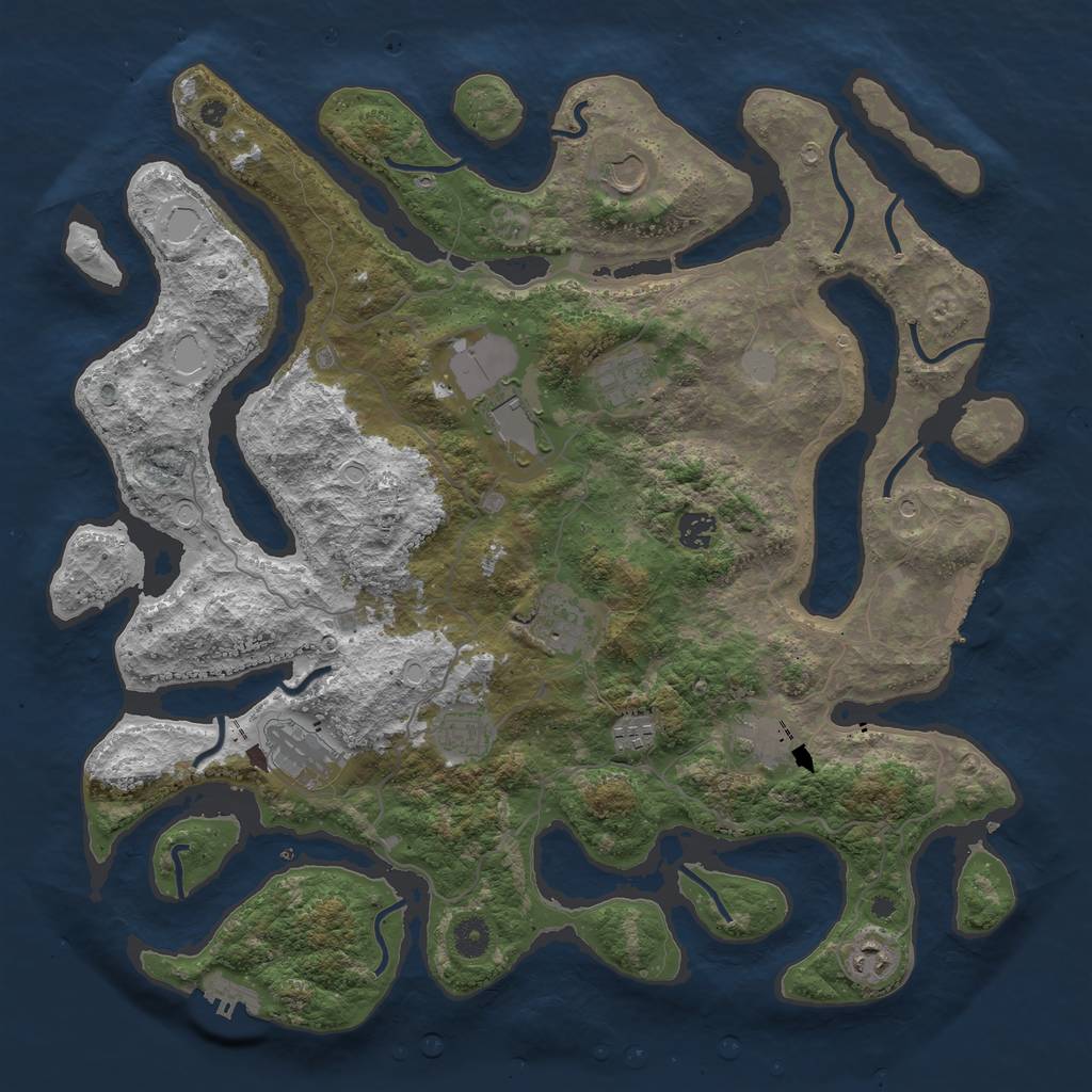 Rust Map: Procedural Map, Size: 4250, Seed: 15323443, 18 Monuments