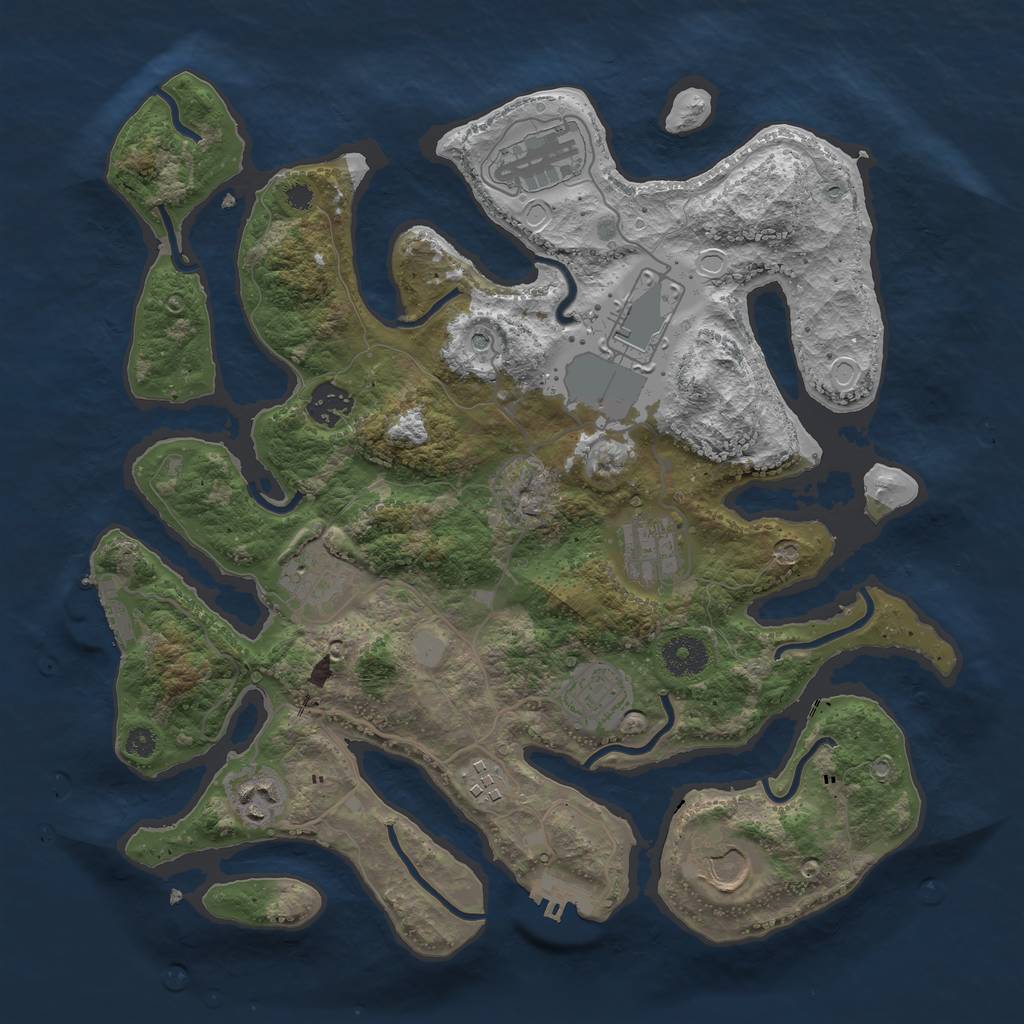 Rust Map: Procedural Map, Size: 3550, Seed: 936902, 17 Monuments