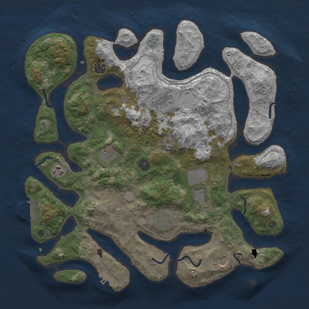 Rust Map: Procedural Map, Size: 4000, Seed: 936902, 16 Monuments