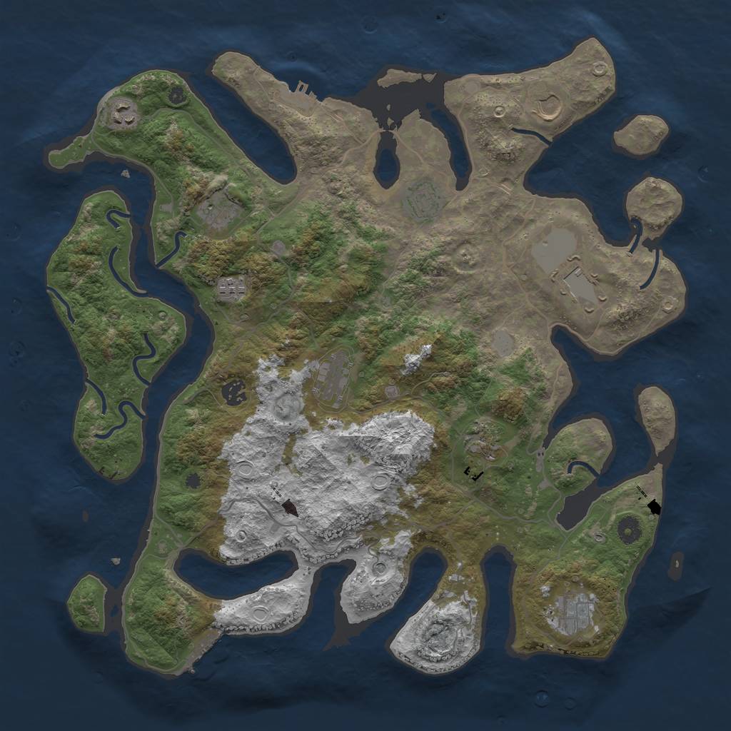 Rust Map: Procedural Map, Size: 4300, Seed: 197025350, 18 Monuments