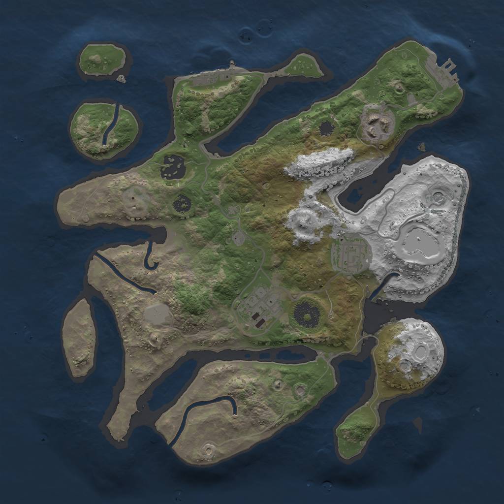 Rust Map: Procedural Map, Size: 2900, Seed: 424242, 12 Monuments