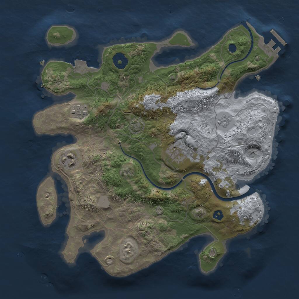 Rust Map: Procedural Map, Size: 2900, Seed: 424242, 8 Monuments