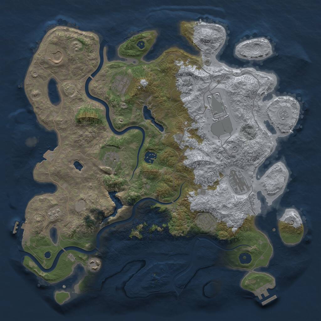 Rust Map: Procedural Map, Size: 4000, Seed: 210584706, 16 Monuments
