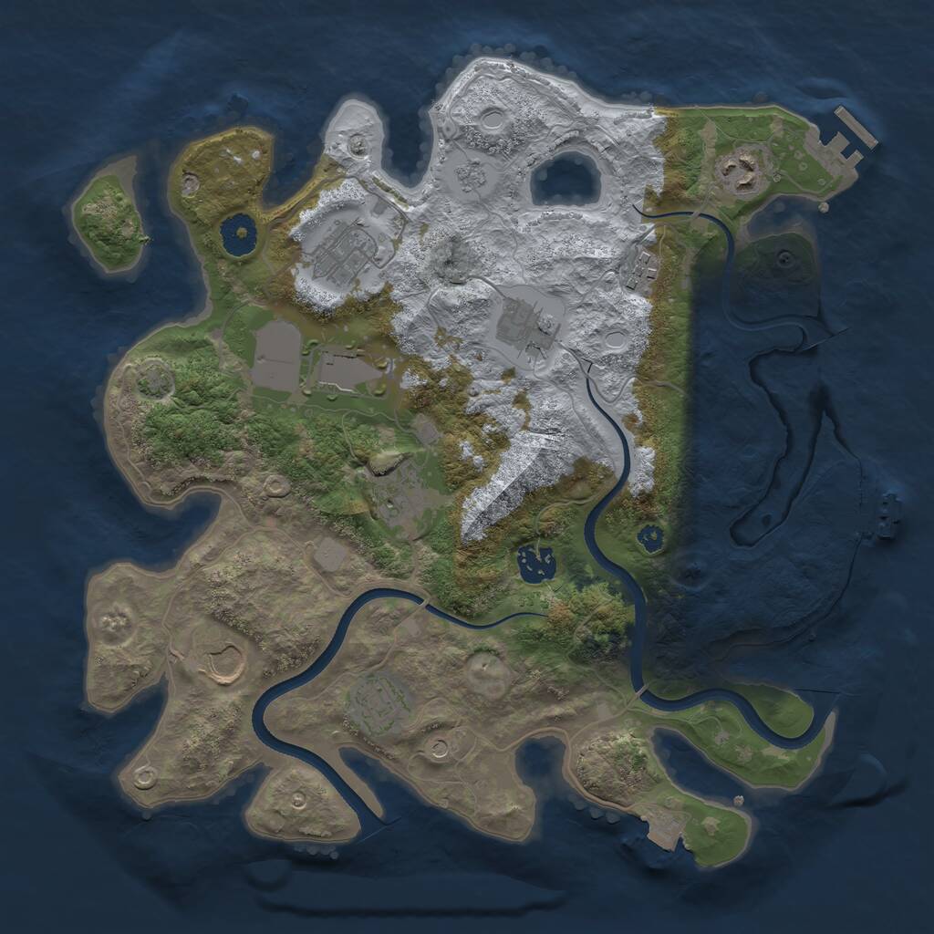 Rust Map: Procedural Map, Size: 3550, Seed: 491583, 15 Monuments