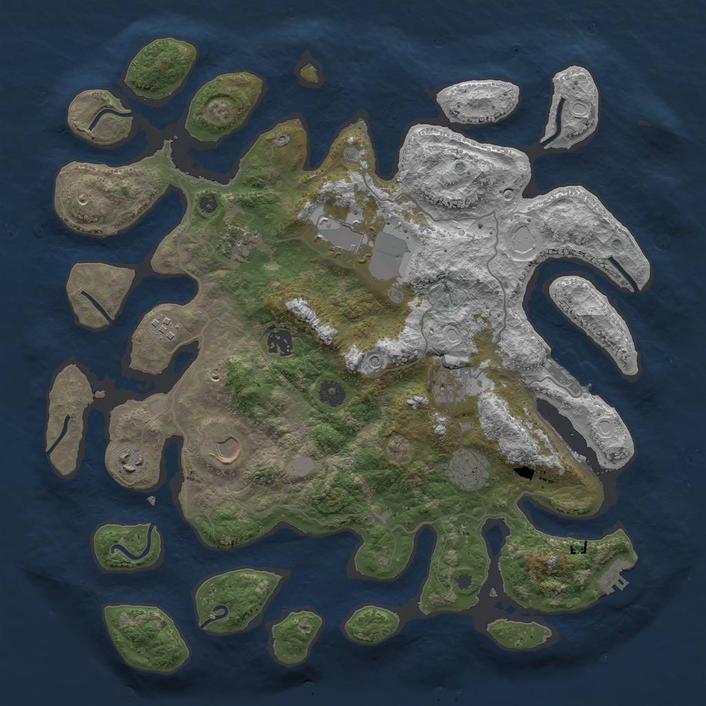 Rust Map: Procedural Map, Size: 4000, Seed: 655001846, 16 Monuments