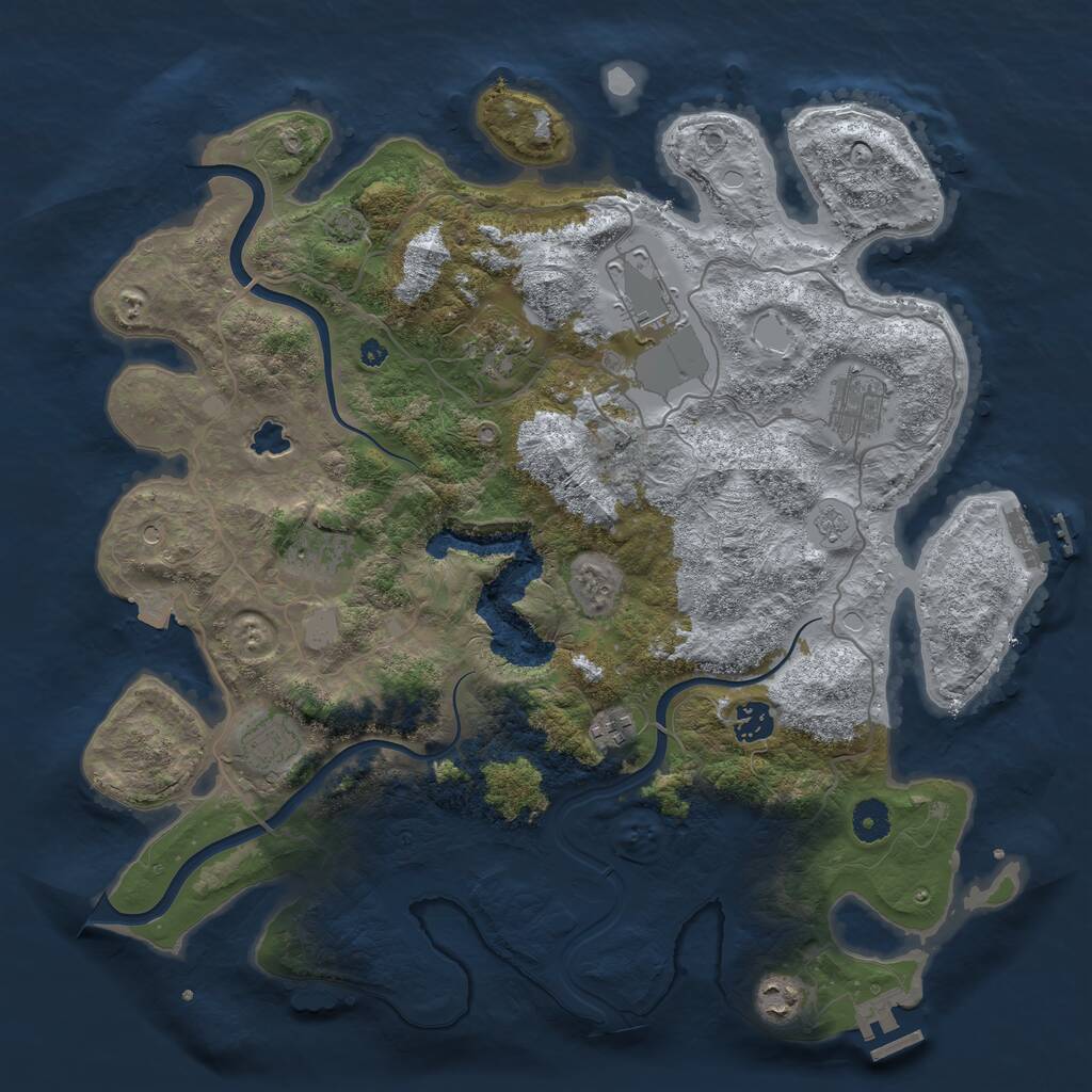 Rust Map: Procedural Map, Size: 4000, Seed: 460811, 14 Monuments