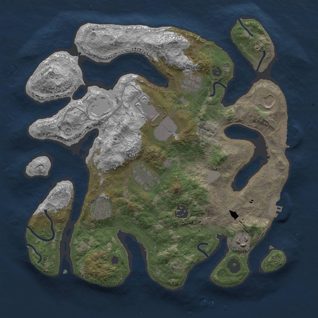 Rust Map: Procedural Map, Size: 3500, Seed: 661972, 15 Monuments