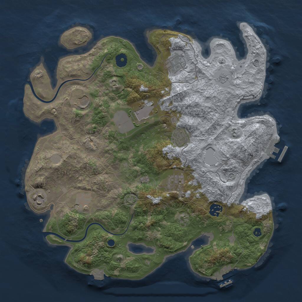 Rust Map: Procedural Map, Size: 3550, Seed: 204466, 14 Monuments