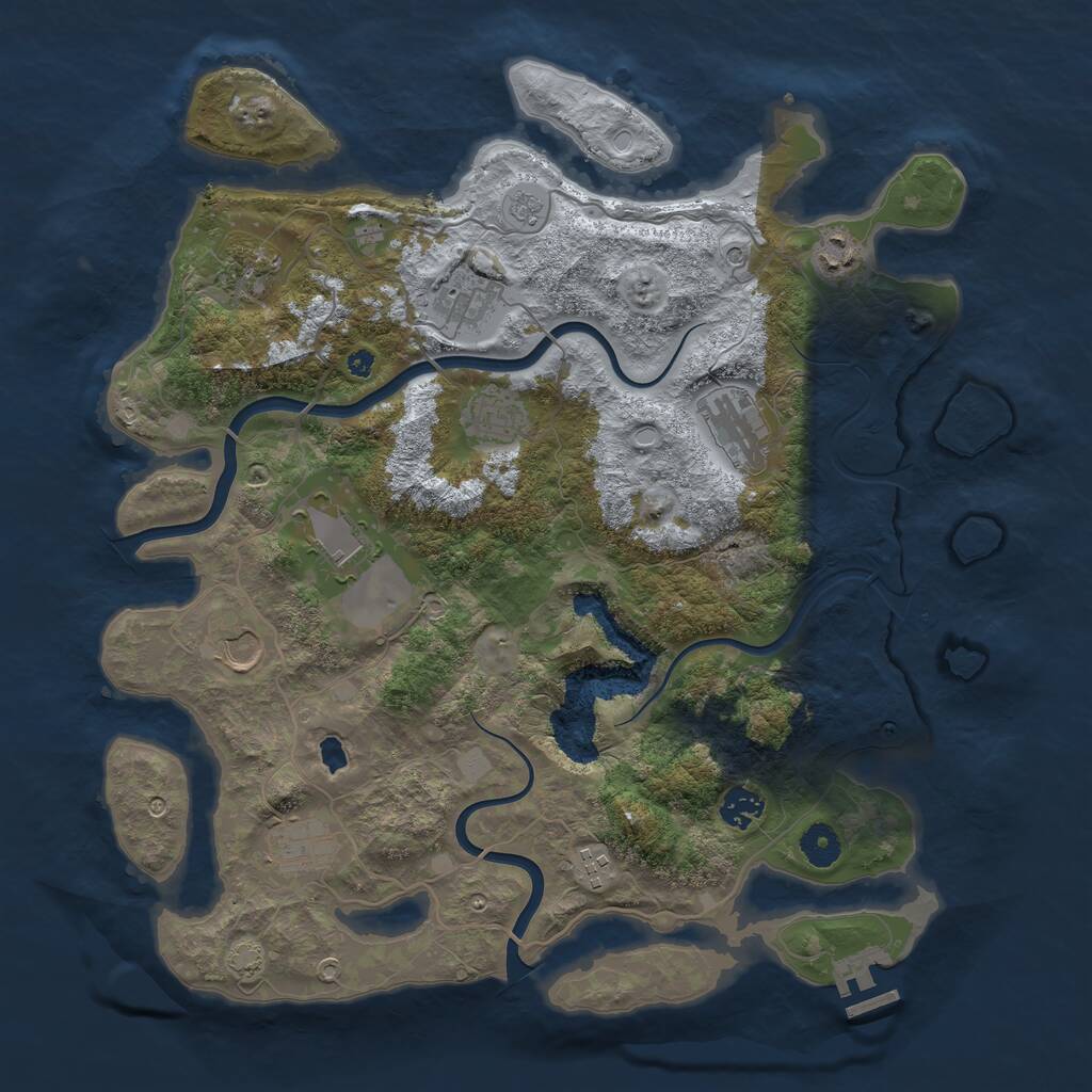 Rust Map: Procedural Map, Size: 4000, Seed: 939874, 15 Monuments