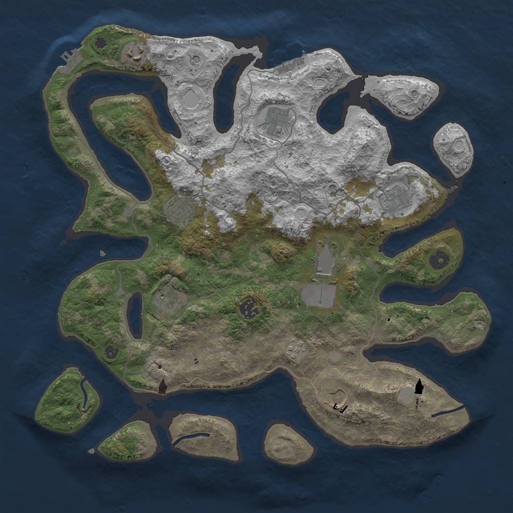 Rust Map: Procedural Map, Size: 4000, Seed: 150404, 17 Monuments