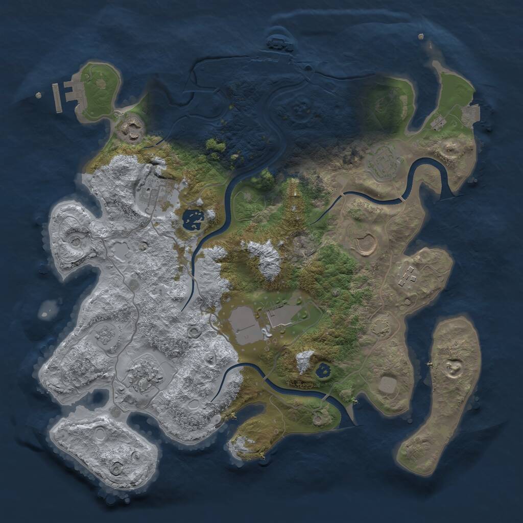 Rust Map: Procedural Map, Size: 3550, Seed: 510465, 14 Monuments