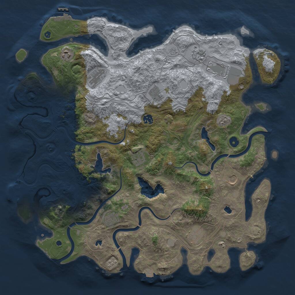 Rust Map: Procedural Map, Size: 4500, Seed: 1540582707, 17 Monuments
