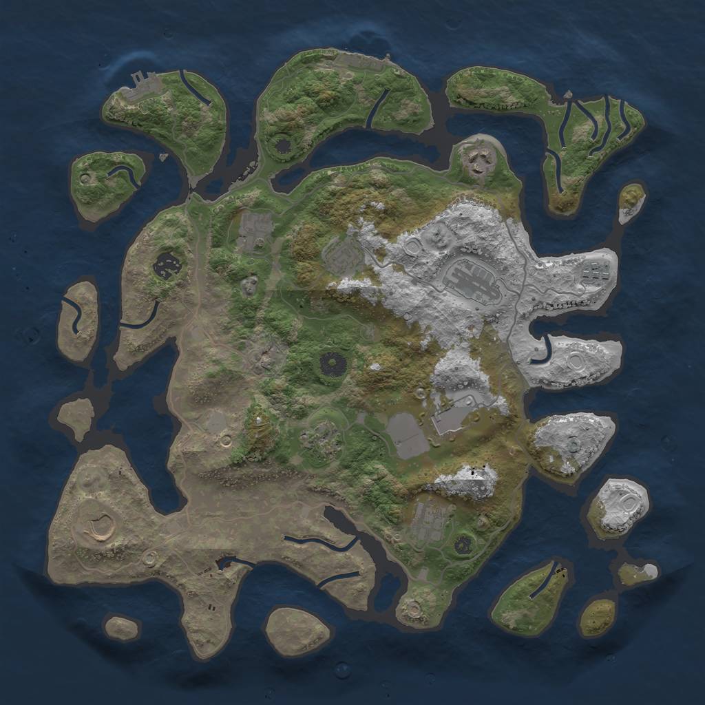 Rust Map: Procedural Map, Size: 4000, Seed: 255582, 17 Monuments