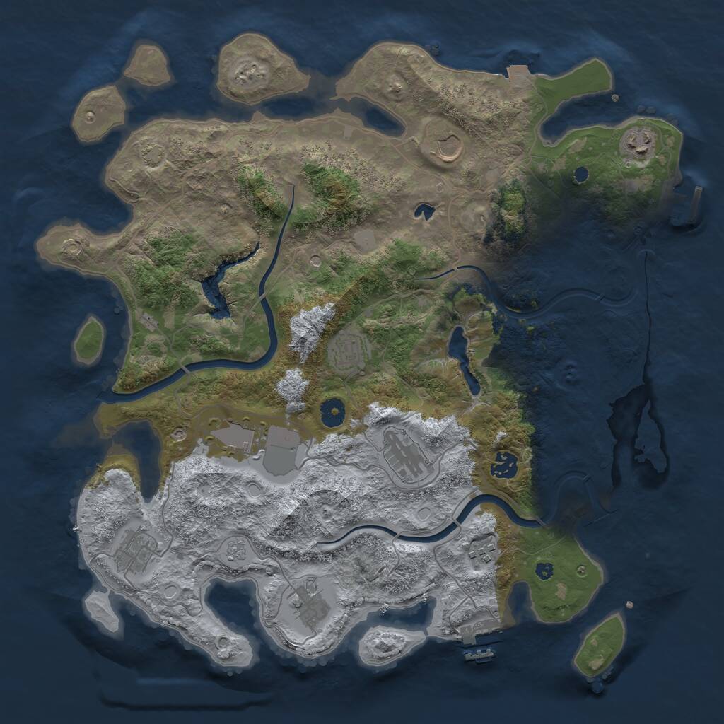 Rust Map: Procedural Map, Size: 4000, Seed: 1134986880, 15 Monuments