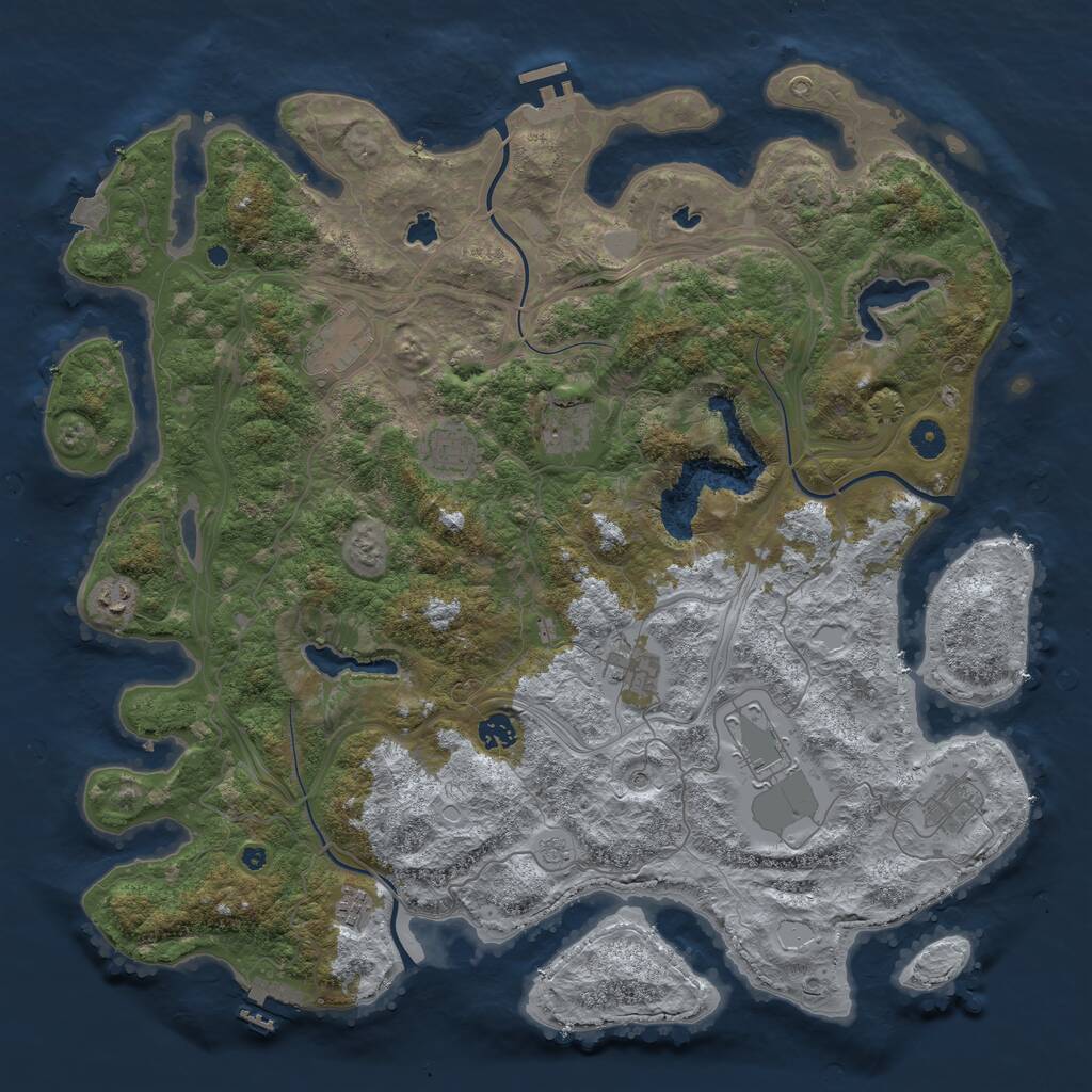 Rust Map: Procedural Map, Size: 4500, Seed: 1199, 15 Monuments