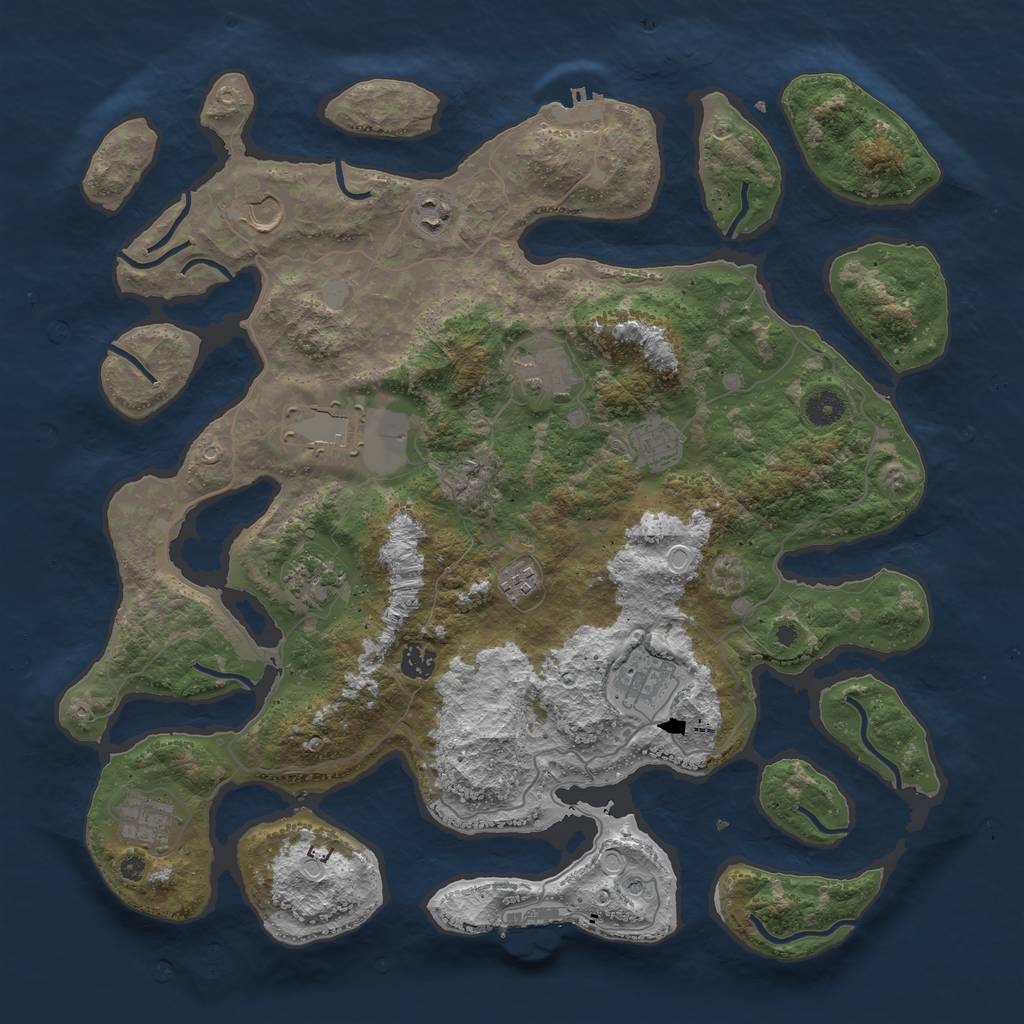 Rust Map: Procedural Map, Size: 4250, Seed: 3787, 18 Monuments