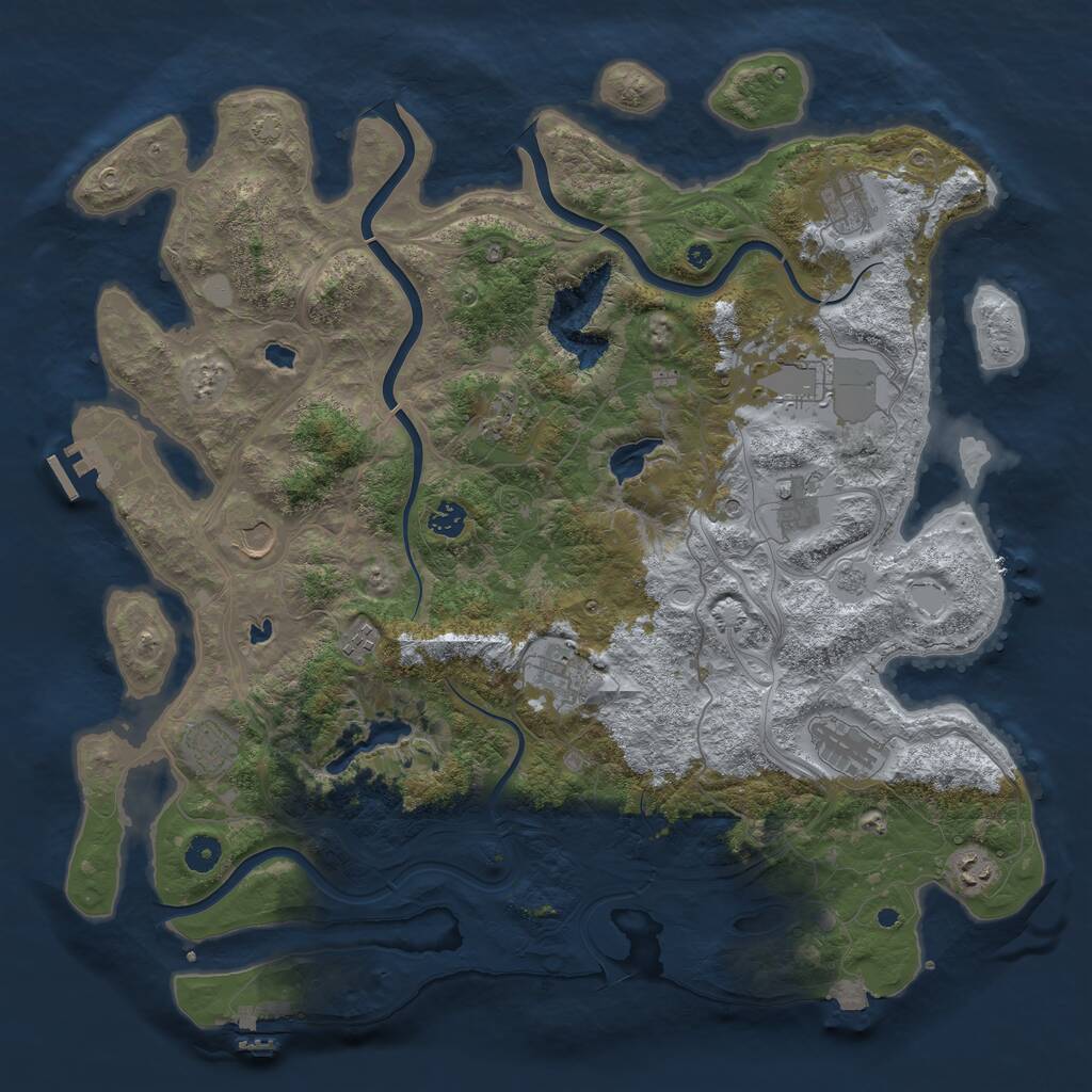 Rust Map: Procedural Map, Size: 4500, Seed: 8123, 17 Monuments