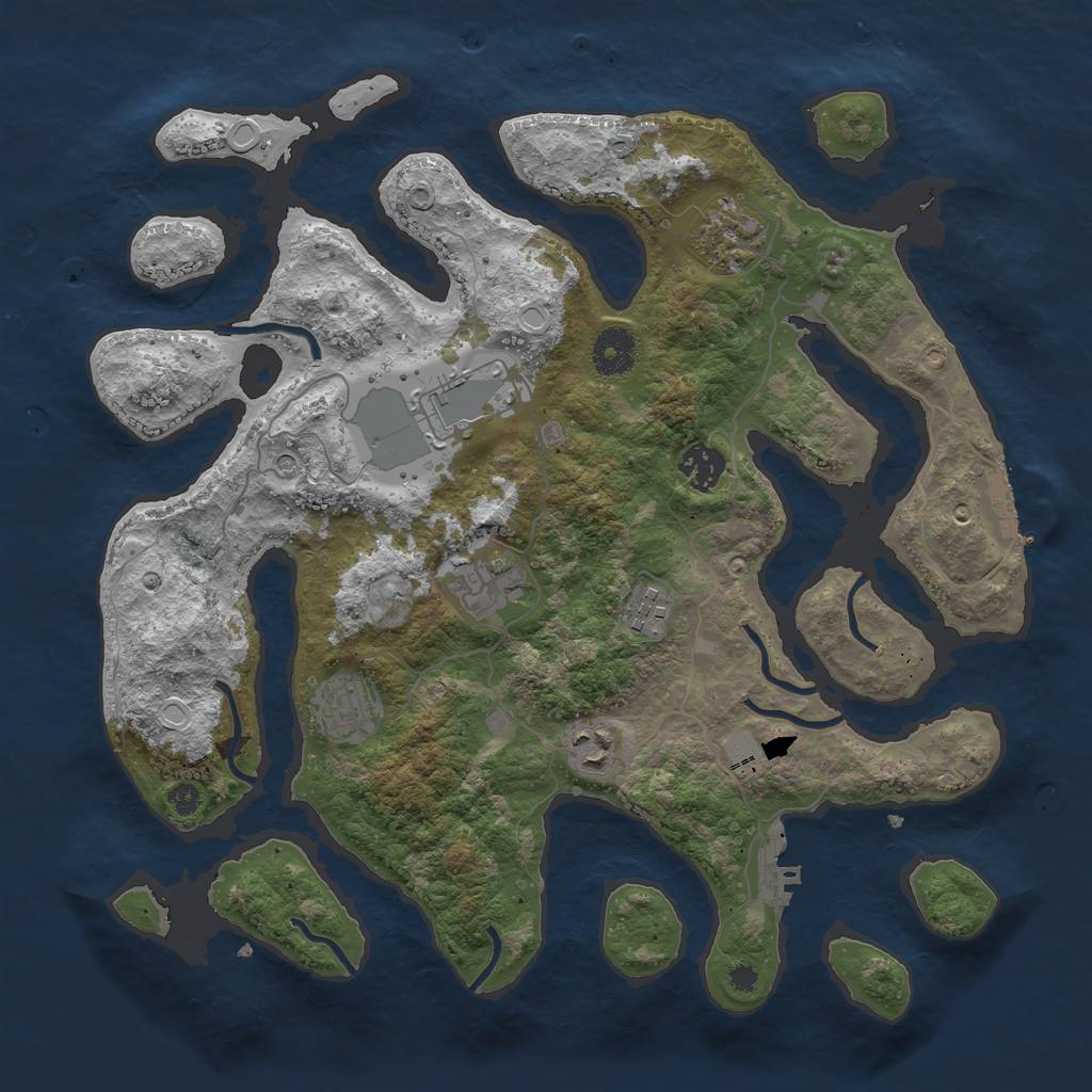 Rust Map: Procedural Map, Size: 3600, Seed: 116955724, 15 Monuments