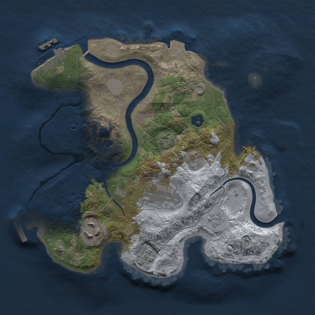 Rust Map: Procedural Map, Size: 2500, Seed: 2659, 9 Monuments