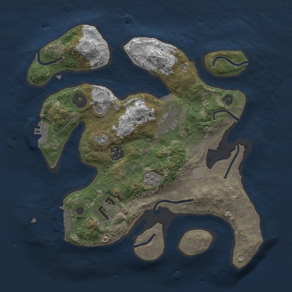 Rust Map: Procedural Map, Size: 3000, Seed: 313169544, 12 Monuments