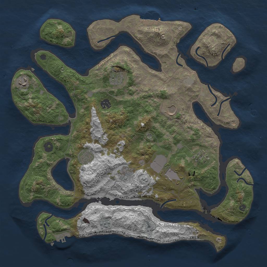 Rust Map: Procedural Map, Size: 4000, Seed: 364483, 17 Monuments