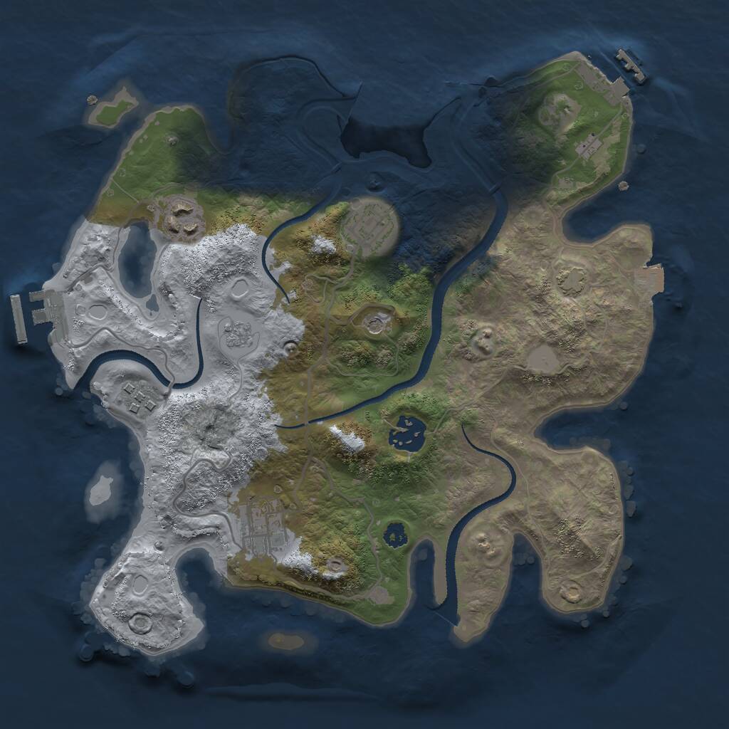 Rust Map: Procedural Map, Size: 3000, Seed: 154986355, 11 Monuments