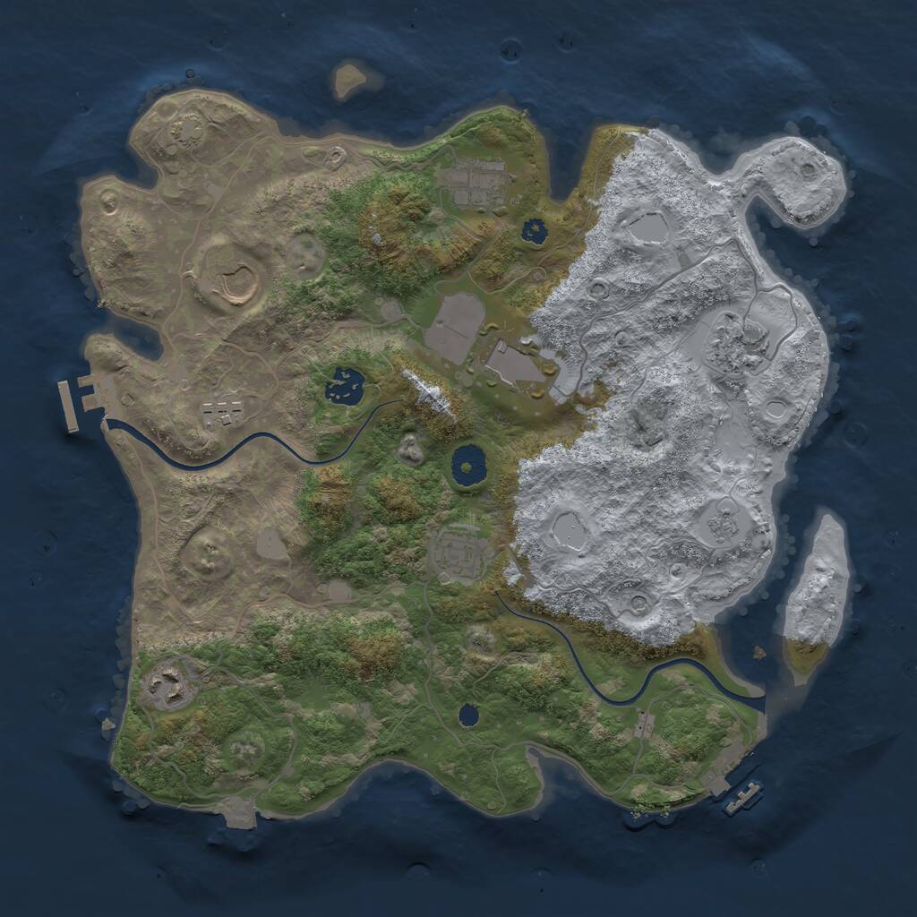 Rust Map: Procedural Map, Size: 3550, Seed: 146787, 14 Monuments