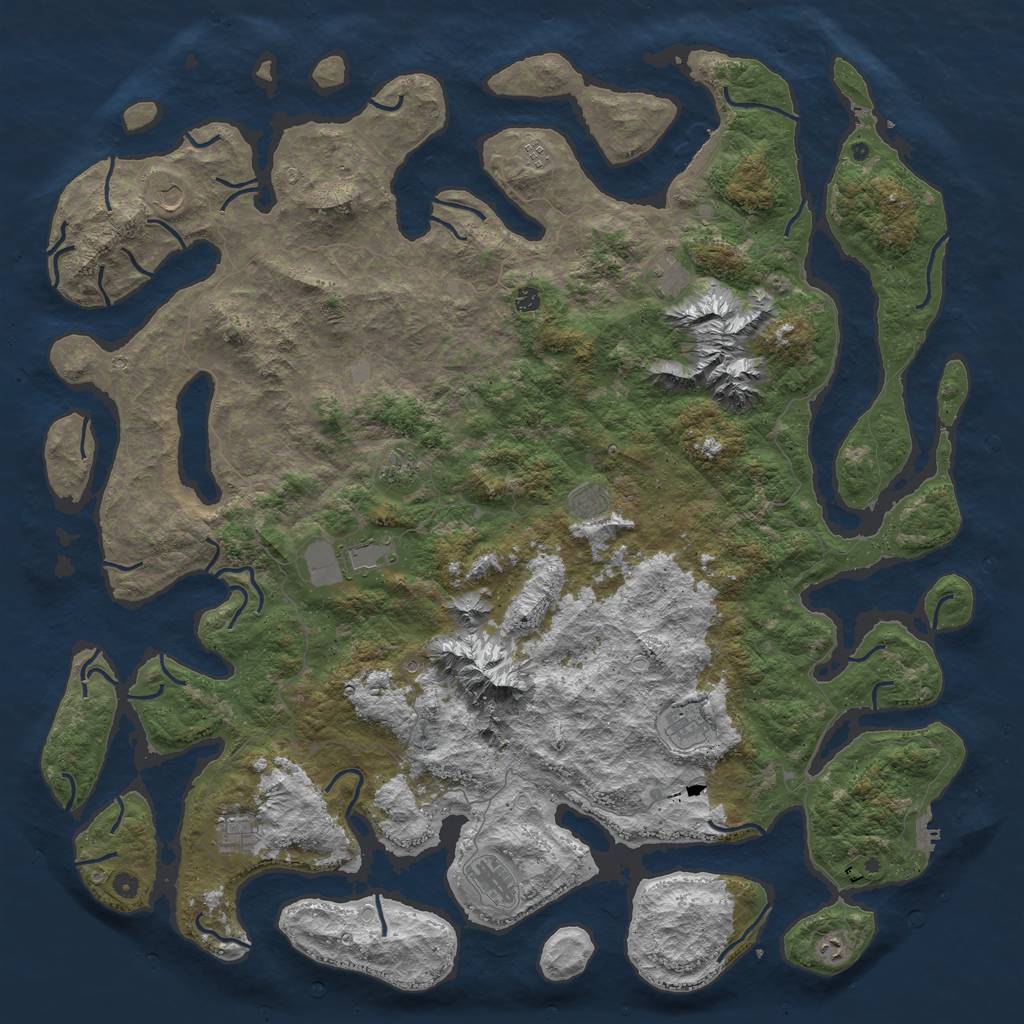Rust Map: Procedural Map, Size: 6000, Seed: 17233548, 19 Monuments