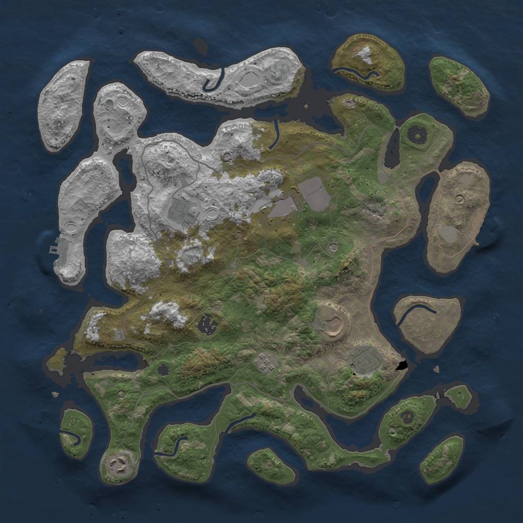 Rust Map: Procedural Map, Size: 4000, Seed: 152958, 15 Monuments