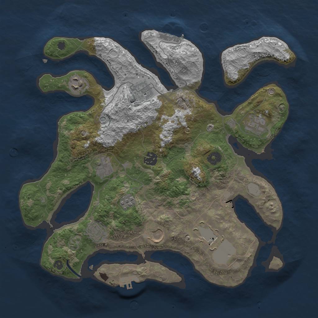 Rust Map: Procedural Map, Size: 3500, Seed: 4850692, 17 Monuments
