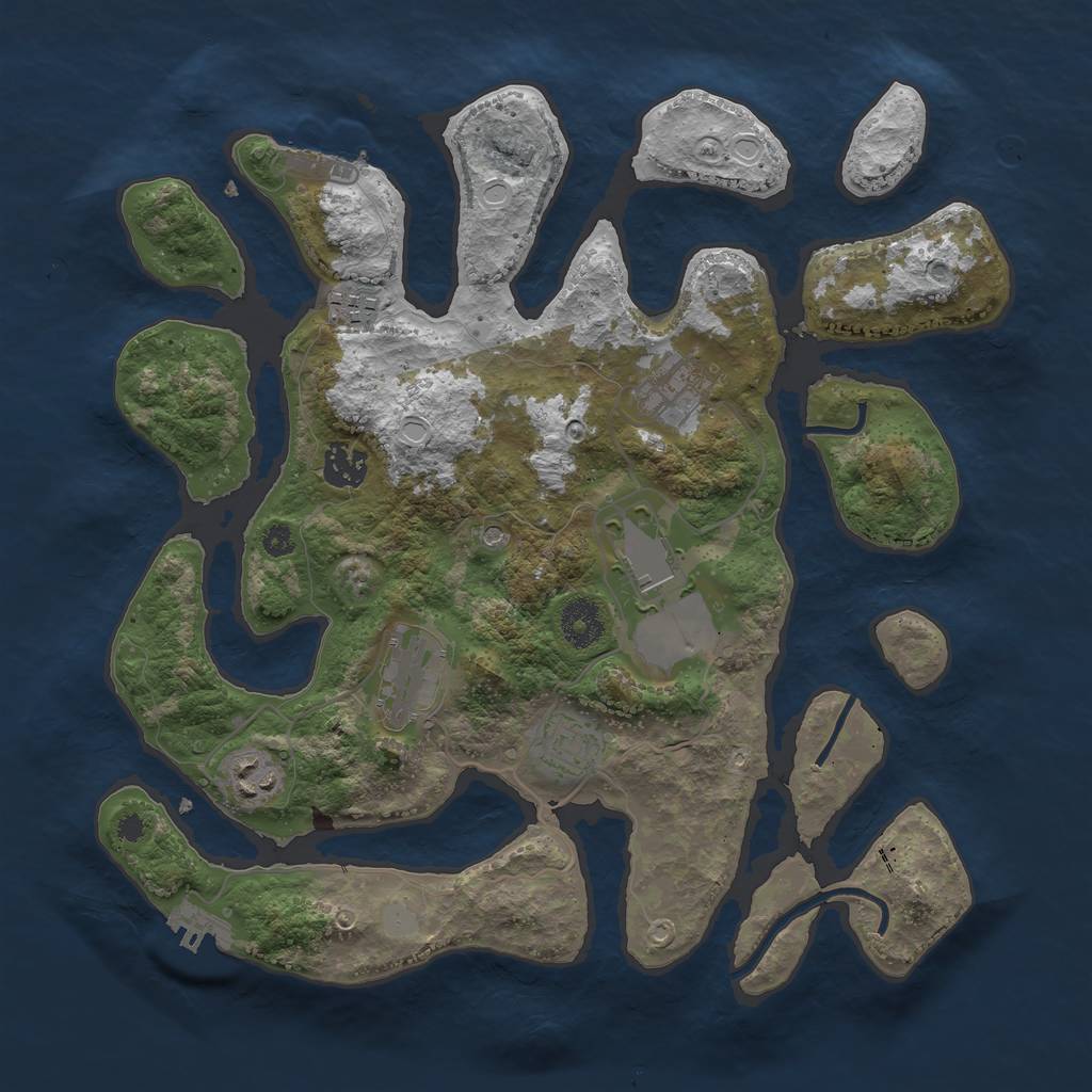 Rust Map: Procedural Map, Size: 3550, Seed: 842910, 15 Monuments