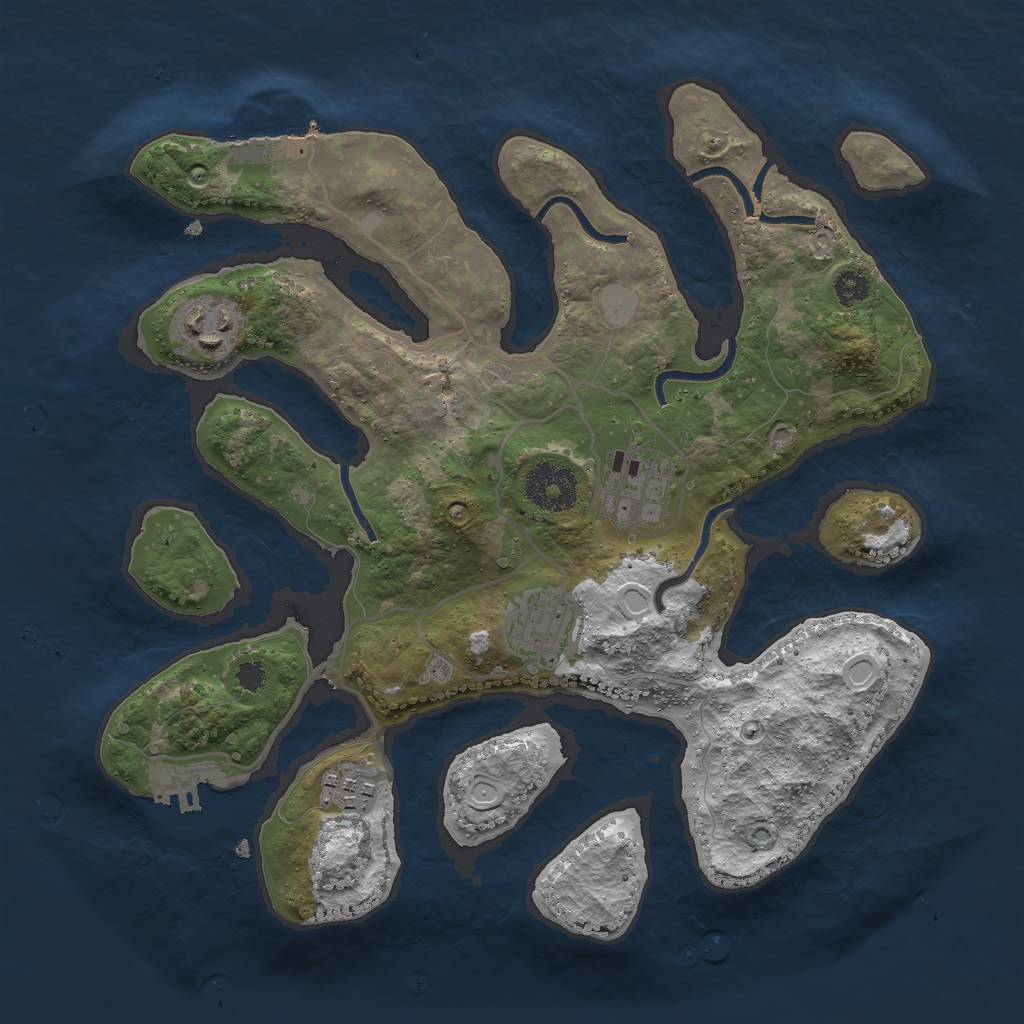 Rust Map: Procedural Map, Size: 3000, Seed: 182739482, 11 Monuments