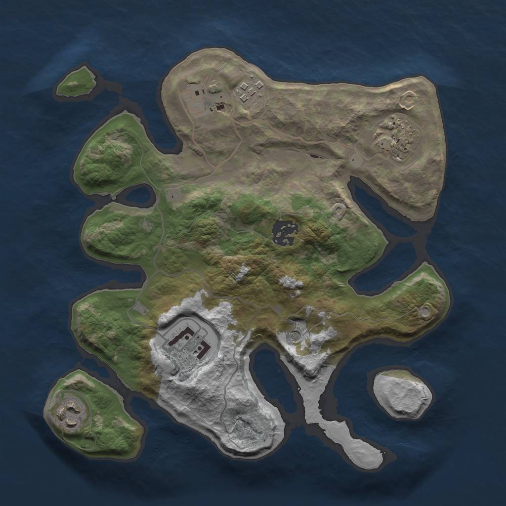 Rust Map: Barren, Size: 2800, Seed: 47, 9 Monuments