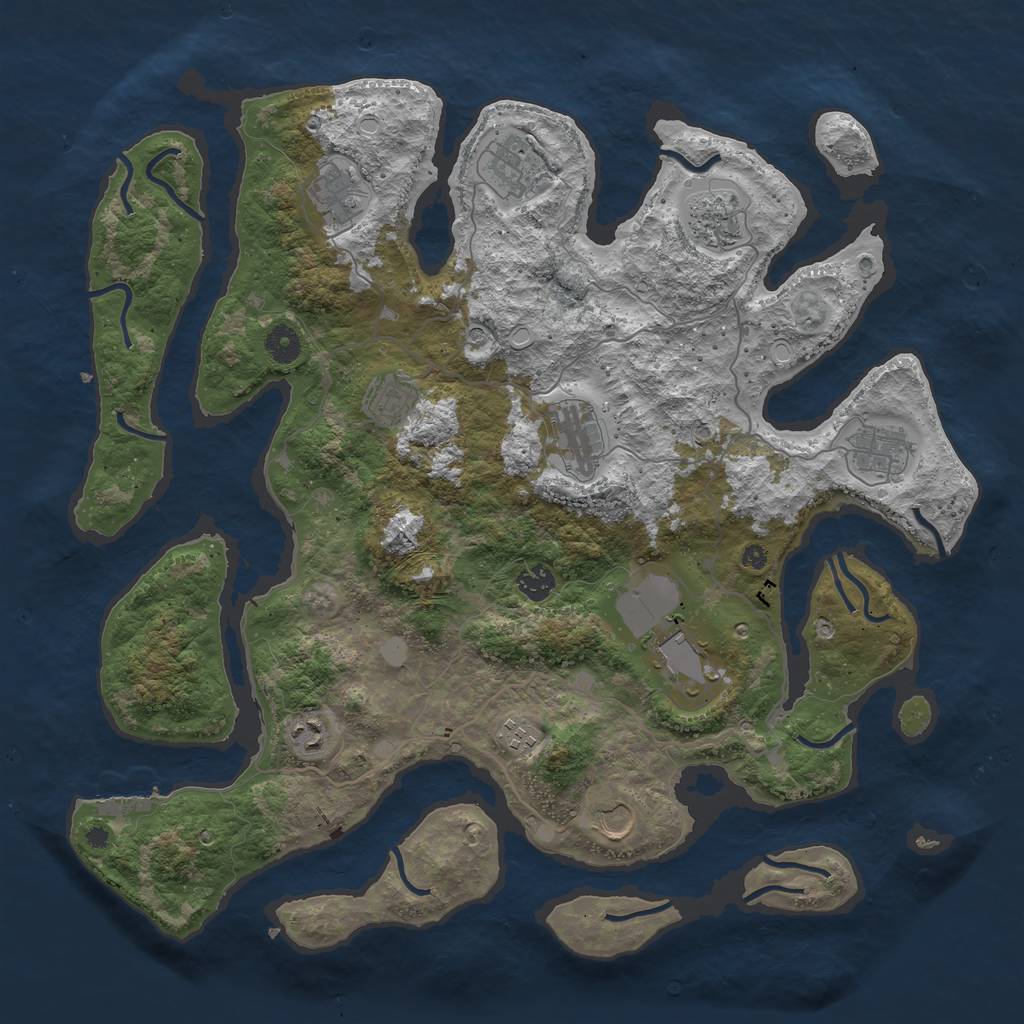 Rust Map: Procedural Map, Size: 4250, Seed: 20210, 18 Monuments
