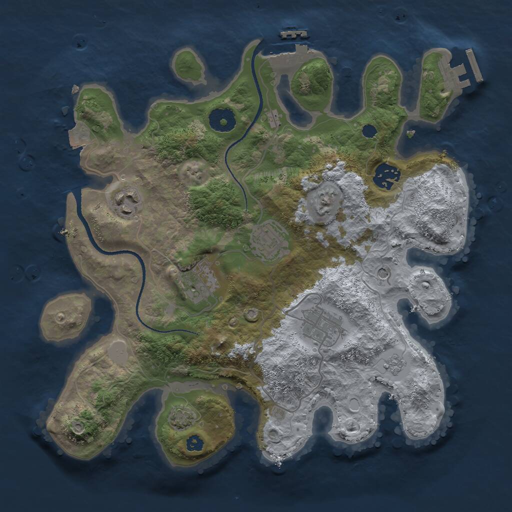 Rust Map: Procedural Map, Size: 3000, Seed: 911769, 11 Monuments
