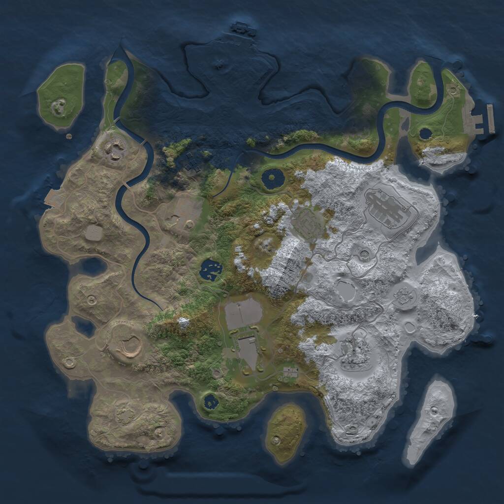 Rust Map: Procedural Map, Size: 3500, Seed: 192643, 15 Monuments