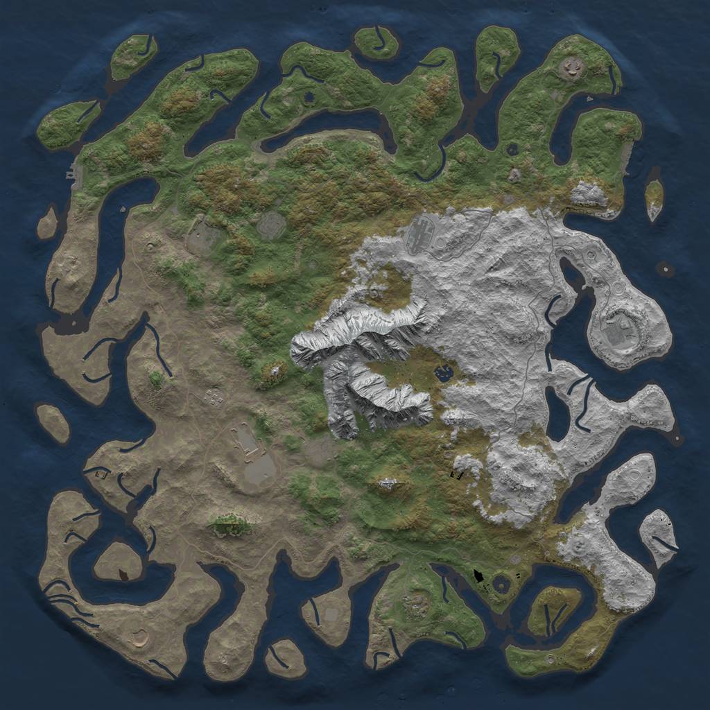 Rust Map: Procedural Map, Size: 6000, Seed: 190704, 19 Monuments