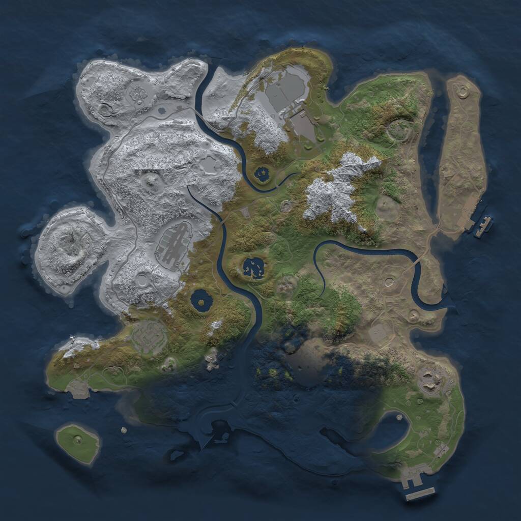 Rust Map: Procedural Map, Size: 3550, Seed: 178622, 13 Monuments