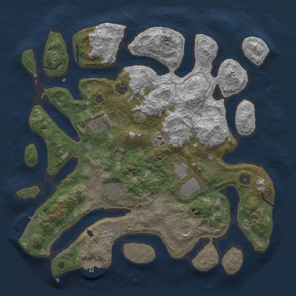 Rust Map: Procedural Map, Size: 4000, Seed: 461152, 15 Monuments