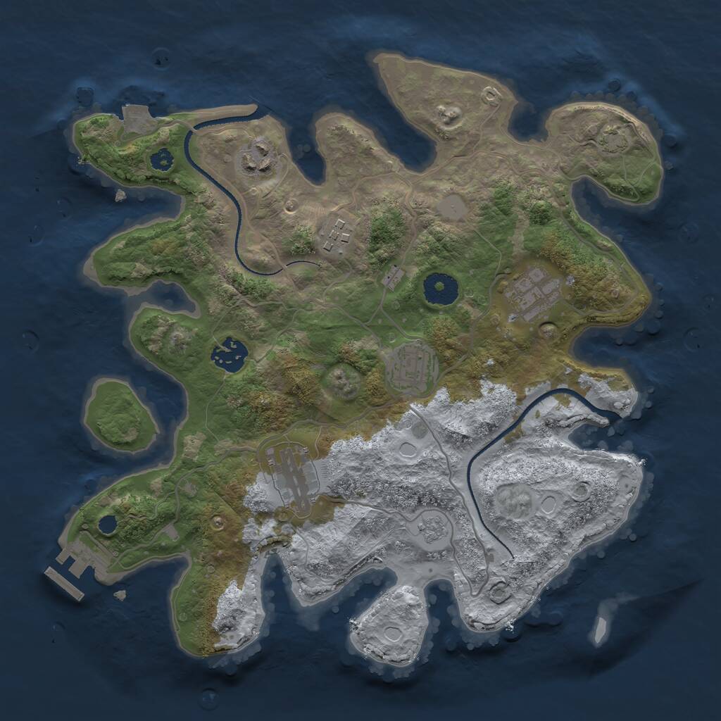 Rust Map: Procedural Map, Size: 3200, Seed: 182739482, 10 Monuments