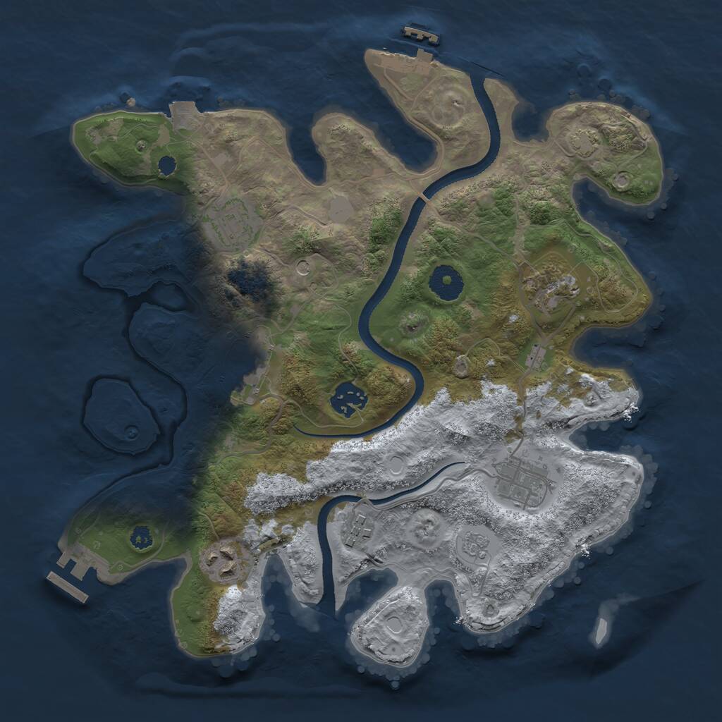 Rust Map: Procedural Map, Size: 3200, Seed: 182739482, 13 Monuments