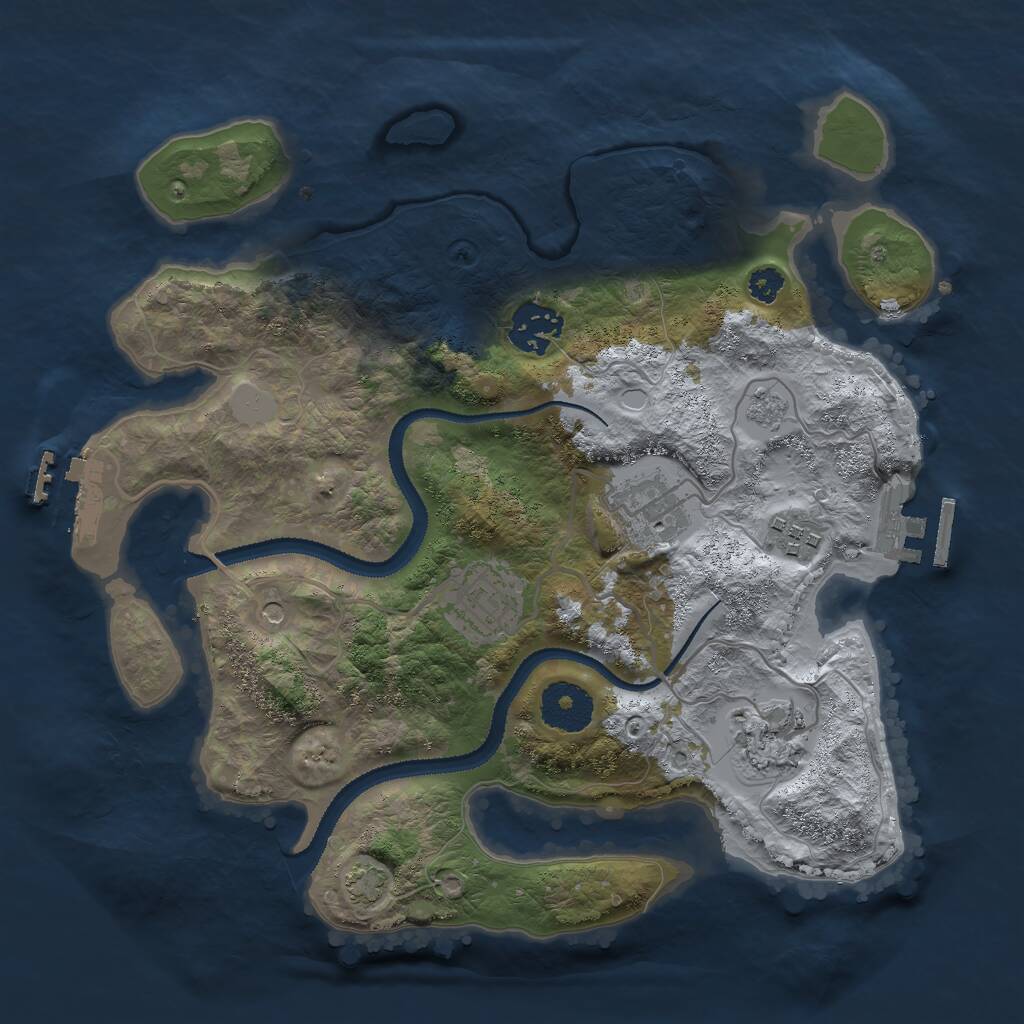 Rust Map: Procedural Map, Size: 3000, Seed: 503237, 11 Monuments