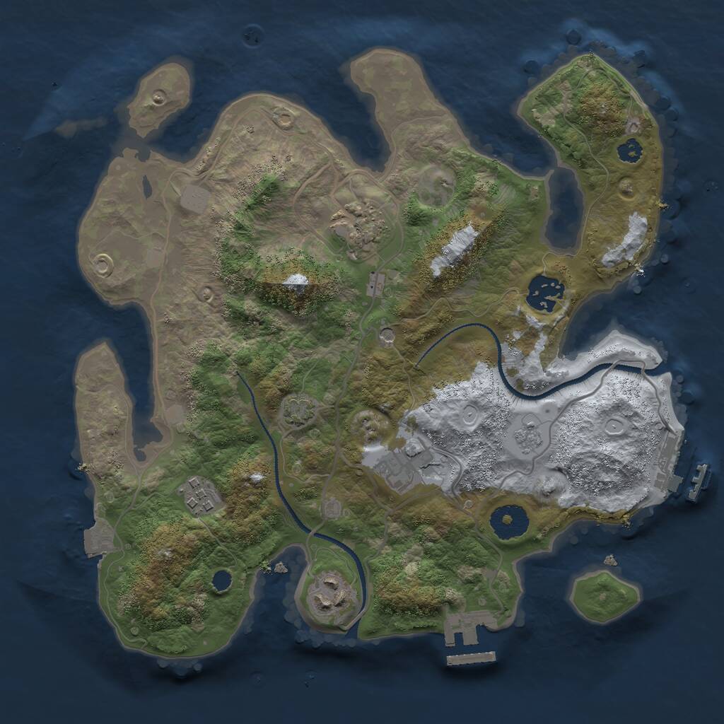 Rust Map: Procedural Map, Size: 3000, Seed: 146125, 11 Monuments
