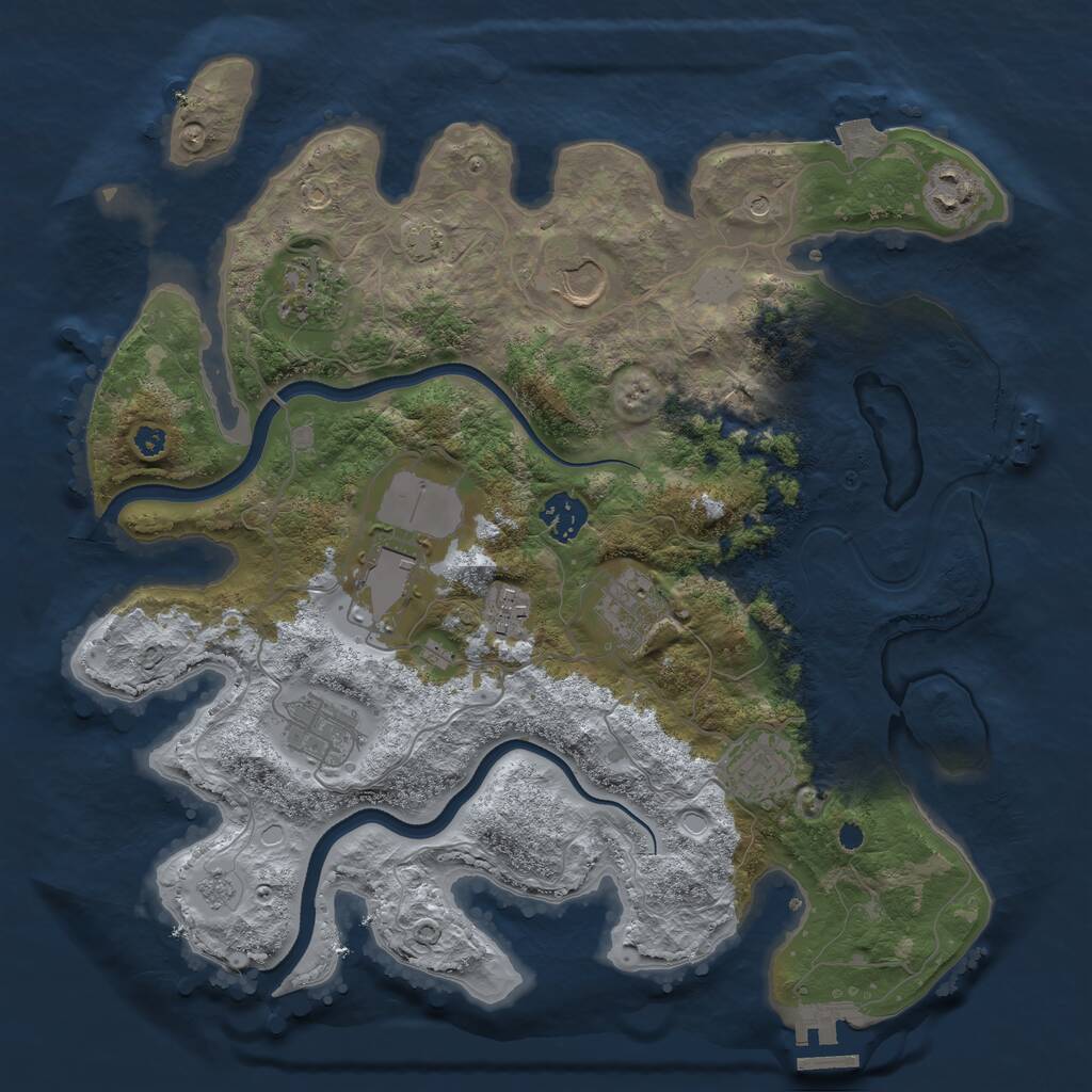 Rust Map: Procedural Map, Size: 3550, Seed: 525982, 15 Monuments
